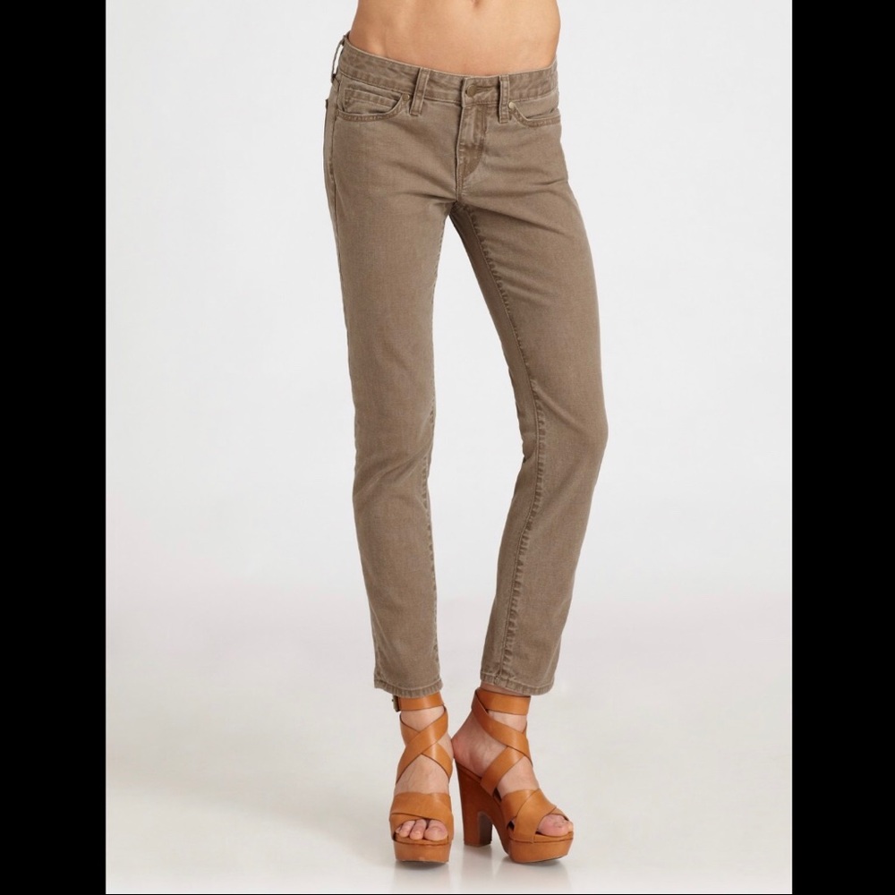 Vince Taupe Cropped Skinny Jeans